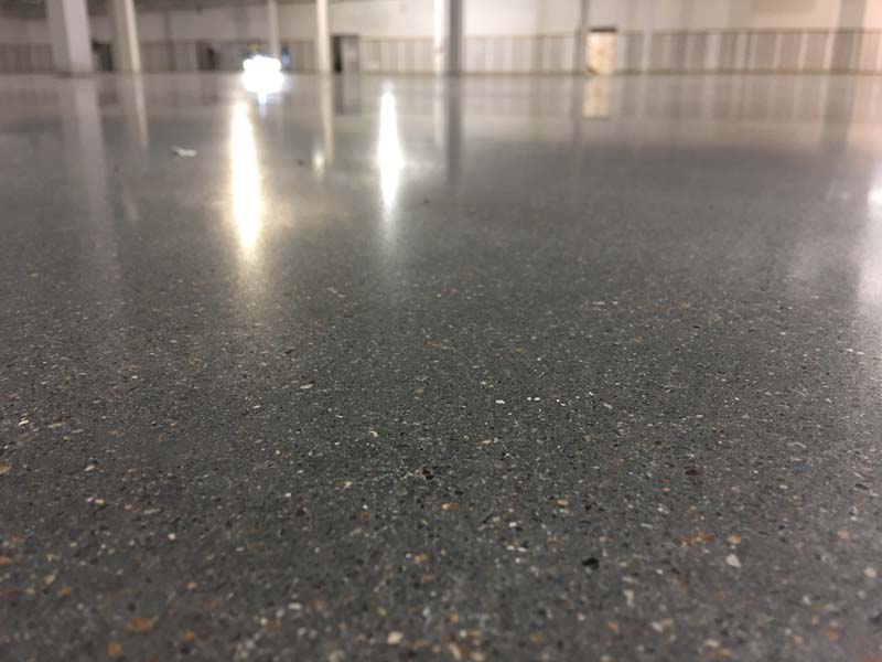 close up shot of a grey polished floor