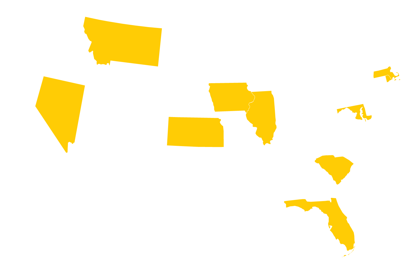 states highlighted in yellow