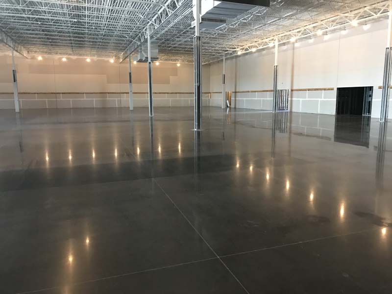 Polished warehouse floor